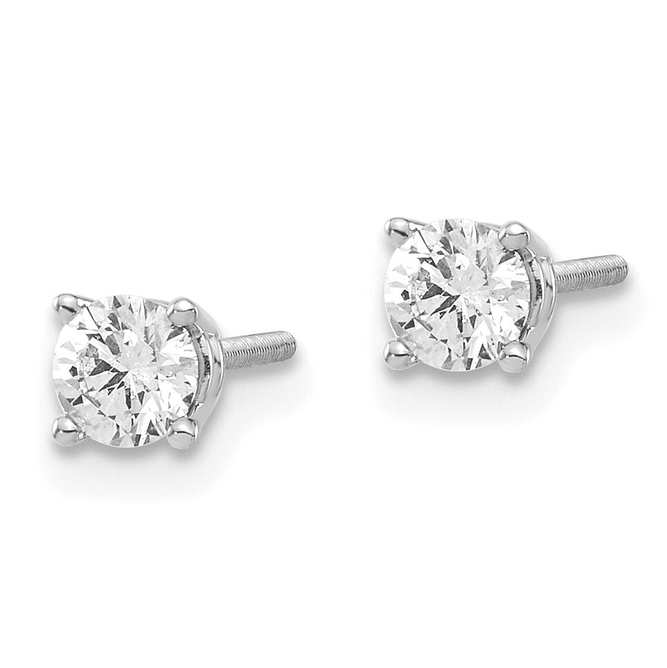 14kw .40ct SI3 G-I Diamond Stud Thread on/off Post Earrings-ST3-40W