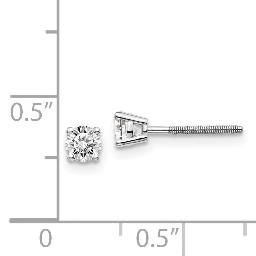 14kw .40ct SI3 G-I Diamond Stud Thread on/off Post Earrings-ST3-40W