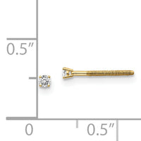 14ky .05ct. VS2/SI1 G-I Diamond Stud Thread on/off Post Earrings-ST4-5