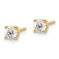 14ky .50ct. SI3 G-I Diamond Stud Thread on/off Post Earrings-ST3-50
