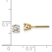 14ky .50ct. SI3 G-I Diamond Stud Thread on/off Post Earrings-ST3-50