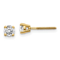 14ky .50ct. SI3 G-I Diamond Stud Thread on/off Post Earrings-ST3-50