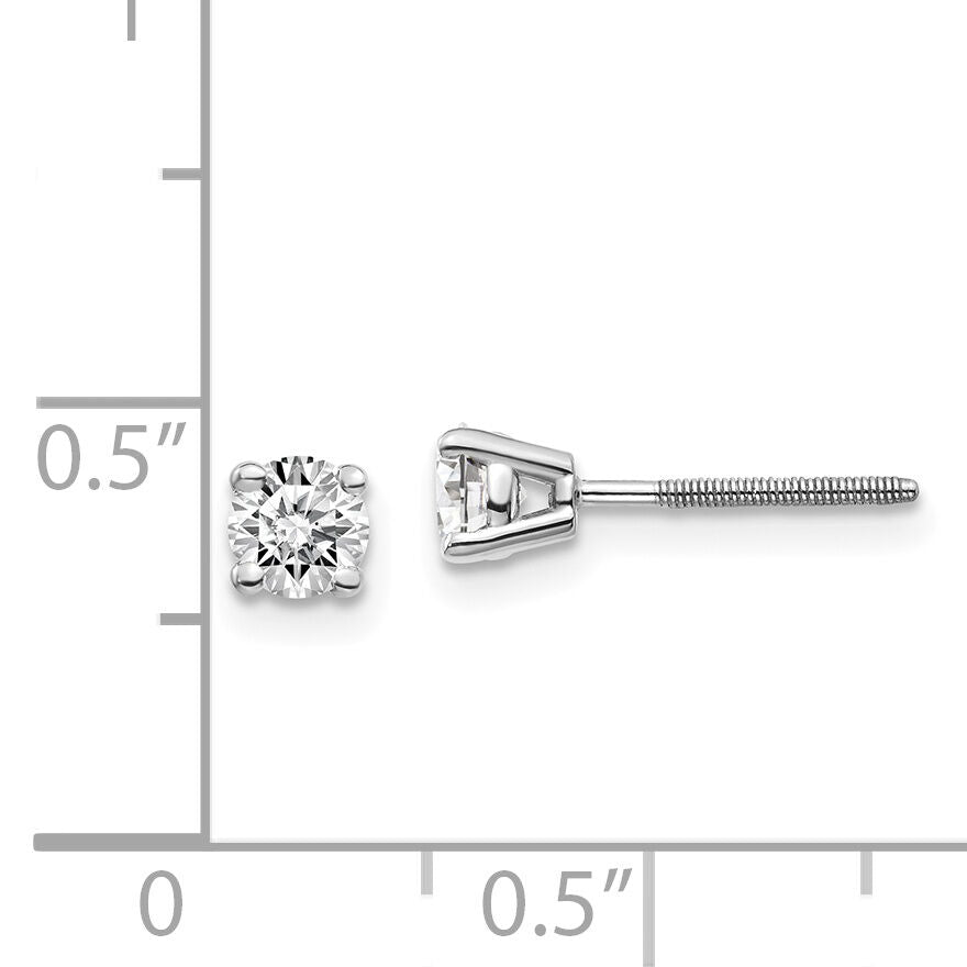 14kw .50ct SI3 G-I Diamond Stud Thread on/off Post Earrings-ST3-50W