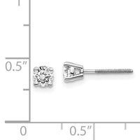 14kw .50ct SI3 G-I Diamond Stud Thread on/off Post Earrings-ST3-50W