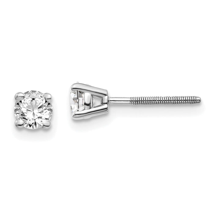 14kw .50ct SI3 G-I Diamond Stud Thread on/off Post Earrings-ST3-50W