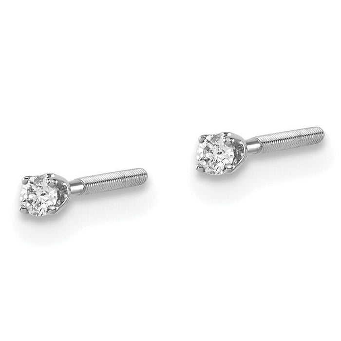 14kw .05ct VS2/SI1 G-I Diamond Stud Thread on/off Post Earrings-ST4-5W