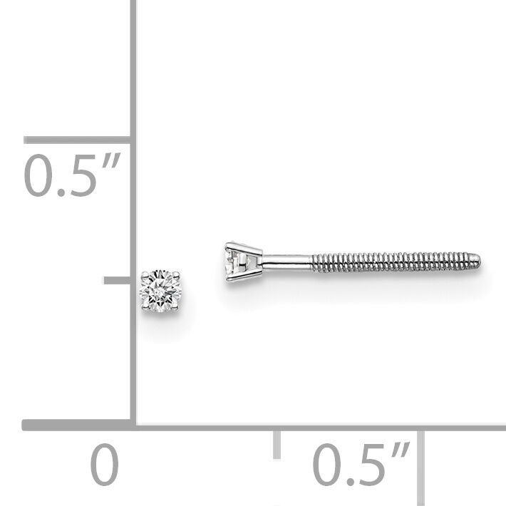 14kw .05ct VS2/SI1 G-I Diamond Stud Thread on/off Post Earrings-ST4-5W
