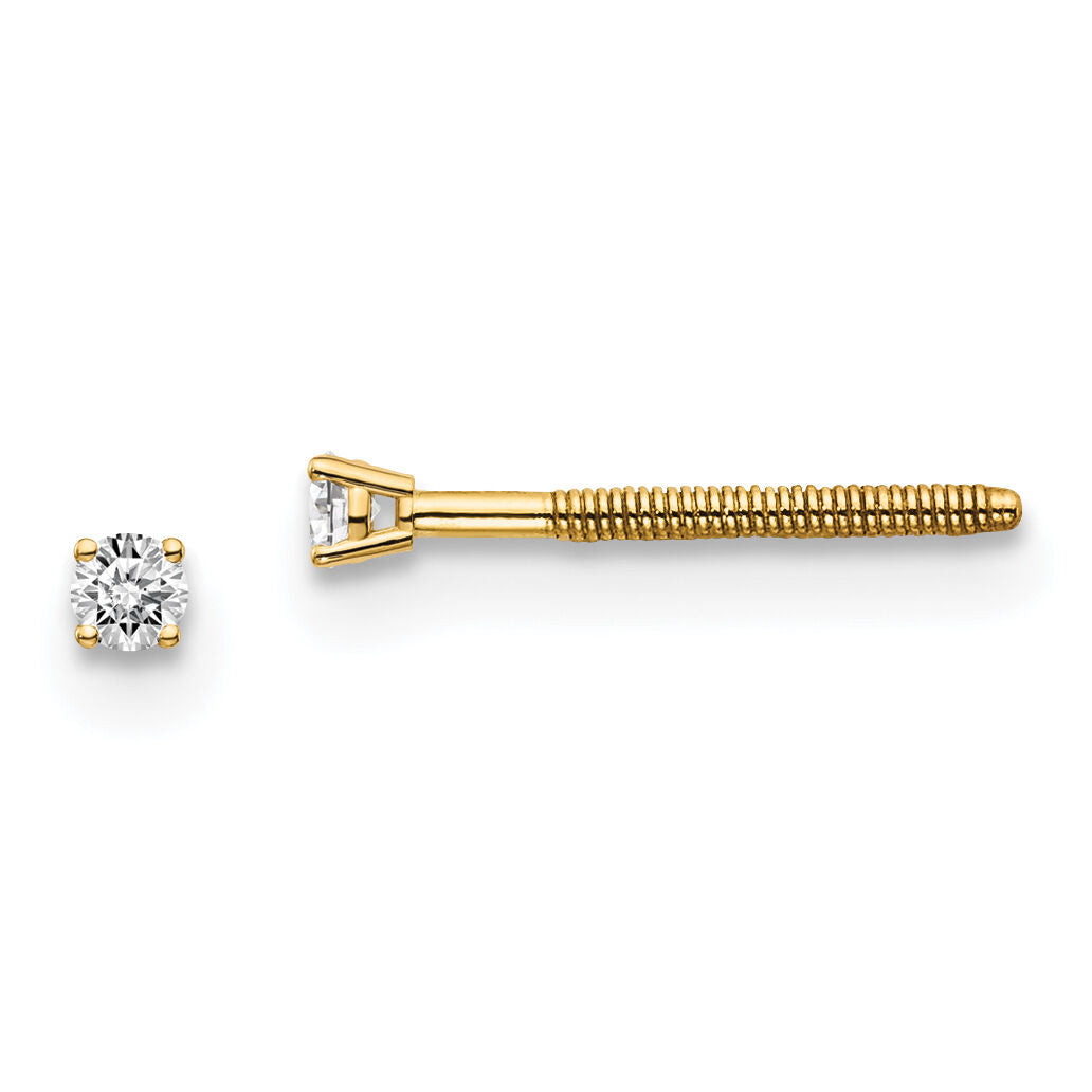14ky .05ct. VS2/SI1 G-I Diamond Stud Thread on/off Post Earrings-ST4-5
