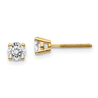 14ky .60ct. SI3 G-I Diamond Stud Thread on/off Post Earrings-ST3-60