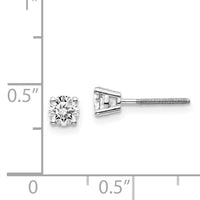 14kw .60ct SI3 G-I Diamond Stud Thread on/off Post Earrings-ST3-60W