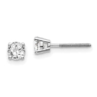 14kw .60ct SI3 G-I Diamond Stud Thread on/off Post Earrings-ST3-60W