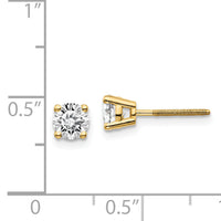 14ky .75ct. SI3 G-I Diamond Stud Thread on/off Post Earrings-ST3-75