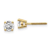 14ky .75ct. SI3 G-I Diamond Stud Thread on/off Post Earrings-ST3-75