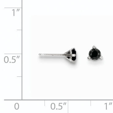 14k White Gold 1/4ct Black Diamond Stud Earrings-STBK-25W