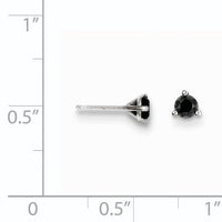 14k White Gold 1/4ct Black Diamond Stud Earrings-STBK-25W