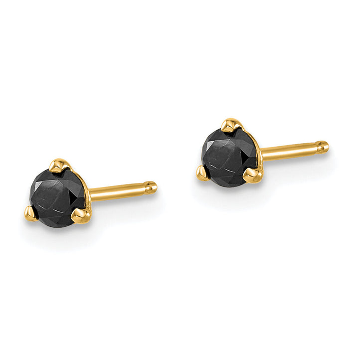 14k 1/3ct Black Diamond Stud Earrings-STBK-33