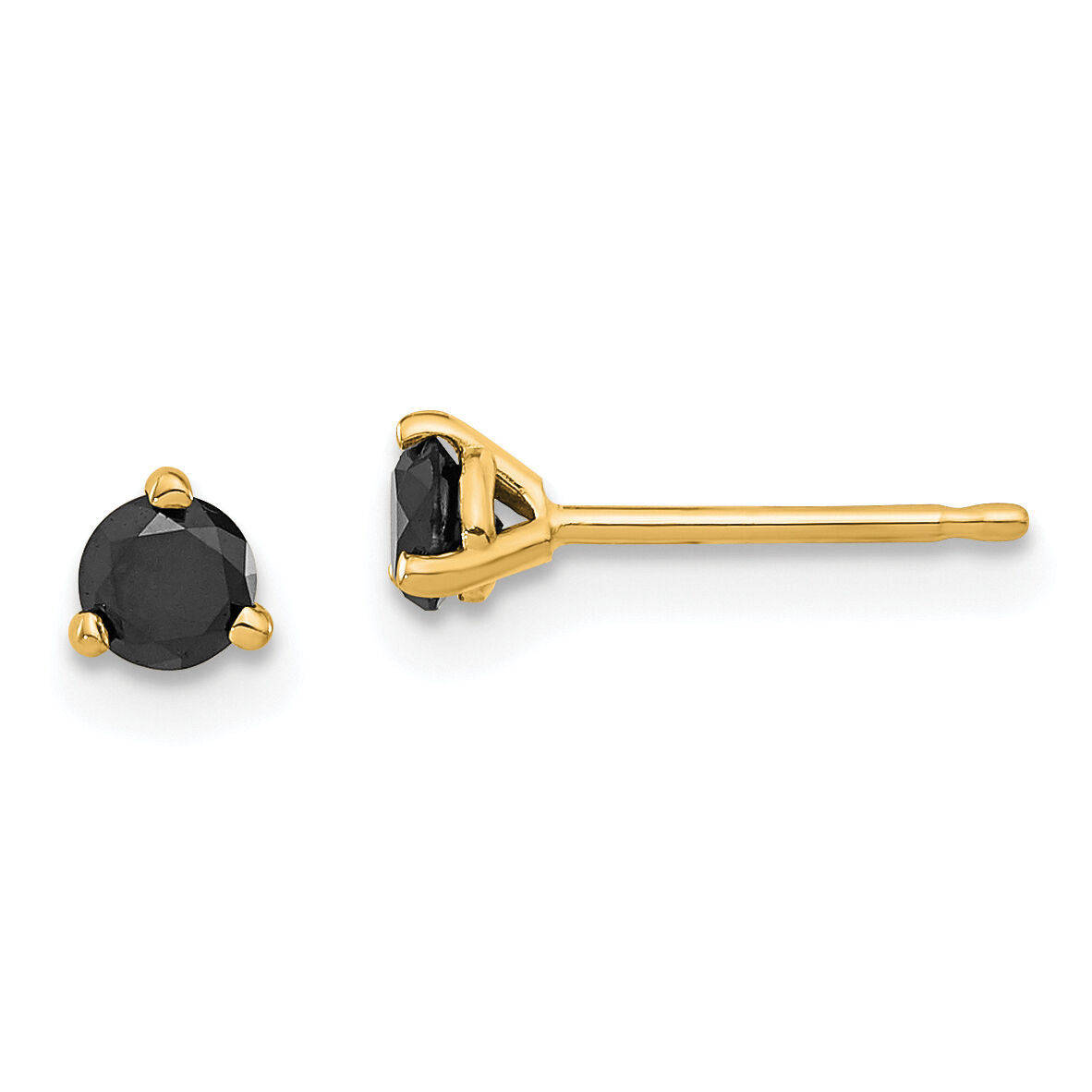 14k 1/3ct Black Diamond Stud Earrings-STBK-33