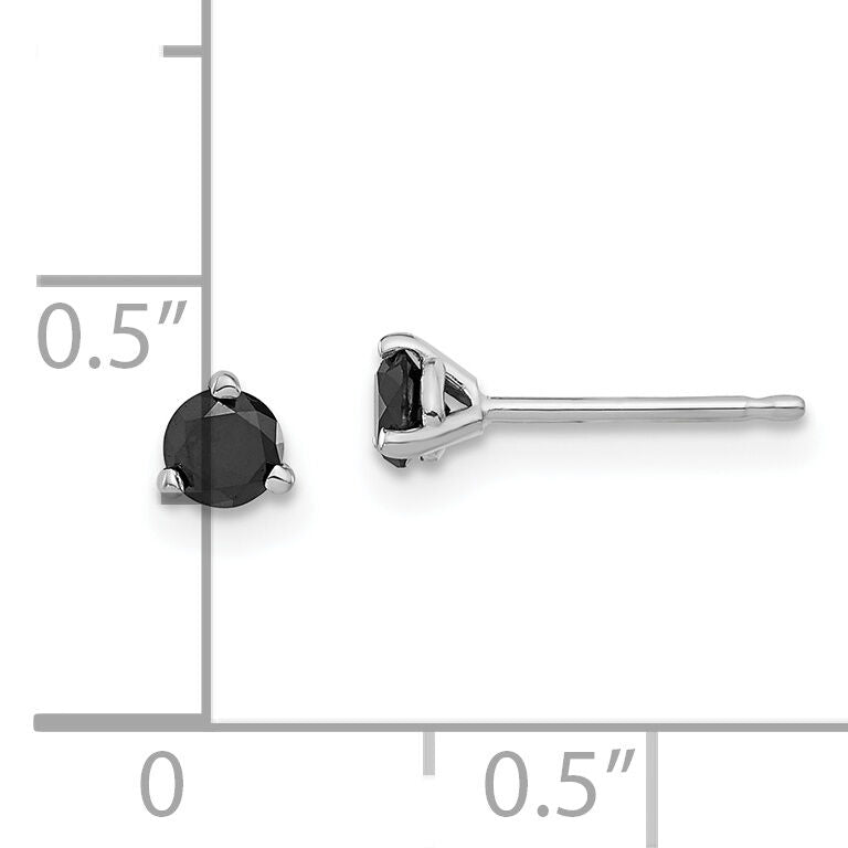 14kw 1/3ct Black Diamond Stud Earrings-STBK-33W