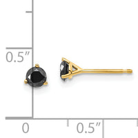 14k 3/8ct. Black Diamond Stud Earrings-STBK-40