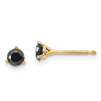 14k 3/8ct. Black Diamond Stud Earrings-STBK-40