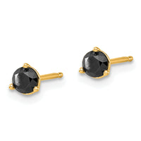 14k 1/2ct. Black Diamond Stud Earrings-STBK-50