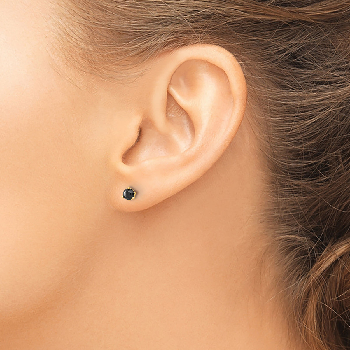 14k 1/2ct. Black Diamond Stud Earrings-STBK-50