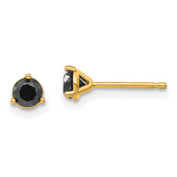 14k 1/2ct. Black Diamond Stud Earrings-STBK-50