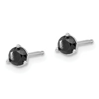14k White Gold 1/2ct Black Diamond Stud Earrings-STBK-50W