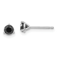 14k White Gold 1/2ct Black Diamond Stud Earrings-STBK-50W