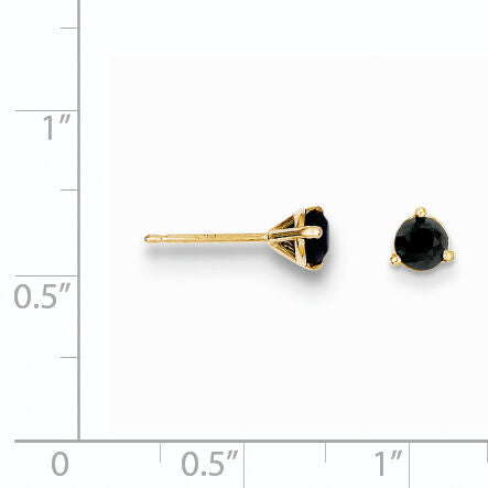 14k 3/4ct Black Diamond Stud Earrings-STBK-75