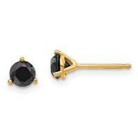 14k 3/4ct Black Diamond Stud Earrings-STBK-75