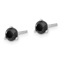 14k White Gold 3/4ct Black Diamond Stud Earrings-STBK-75W