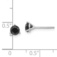 14k White Gold 3/4ct Black Diamond Stud Earrings-STBK-75W