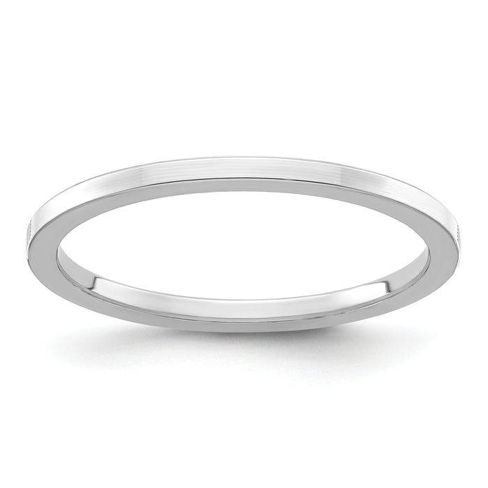 14K White Gold 1.2mm Flat Stackable Band-STK16-120W