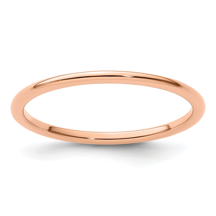 14K Rose Gold 1.2mm Half Round Stackable Band-STK17-120R