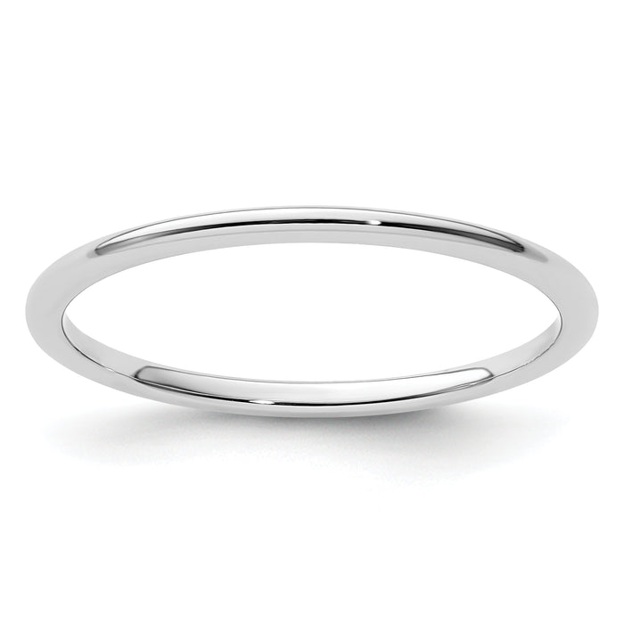 14K White Gold 1.2mm Half Round Stackable Band-STK17-120W