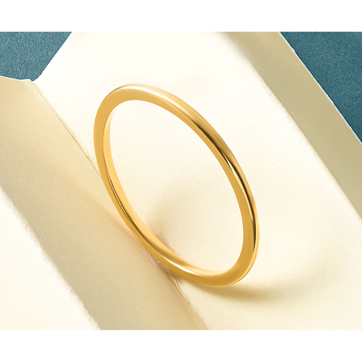 14K Gold 1.2mm Half Round Stackable Band-STK17