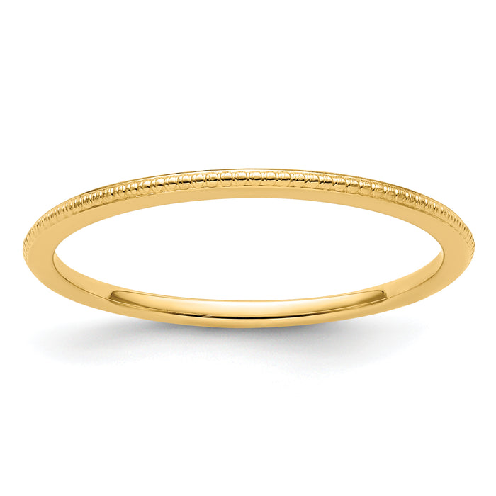 14K Gold 1.2mm Bead Stackable Band-STK18-120Y-4.5