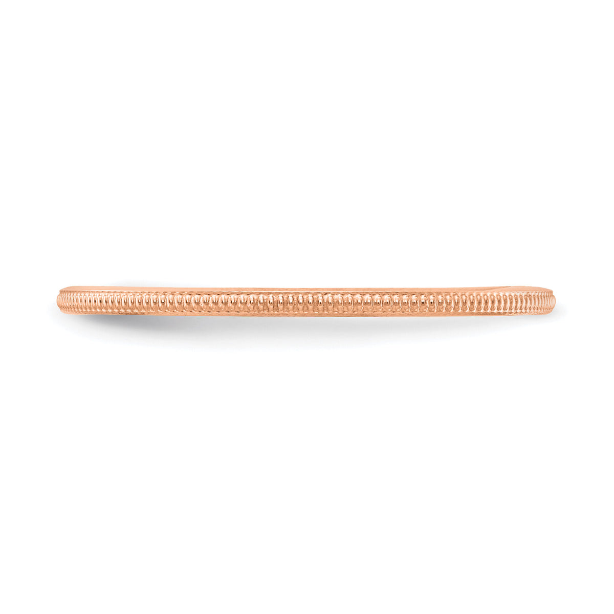 14K Rose Gold 1.2mm Milgrain Stackable Band-STK19