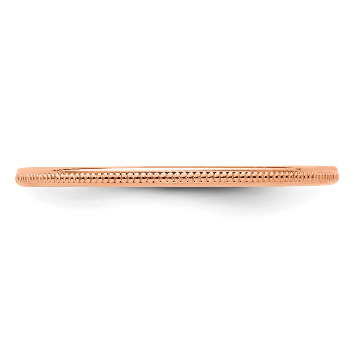 14K Rose Gold 1.2mm Milgrain Stackable Band-STK19