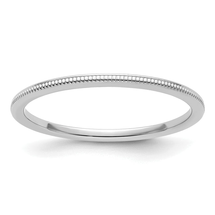 14K White Gold 1.2mm Milgrain Stackable Band-STK19-120W-6