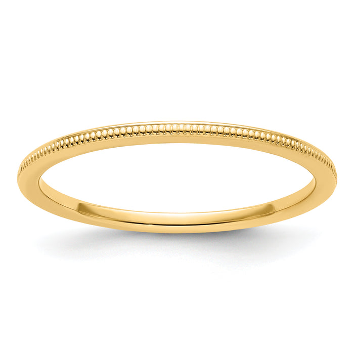14K Gold 1.2mm Milgrain Stackable Band-STK19-120Y-6