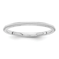 14k White Gold 1.5mm Milgrain Band-STK2