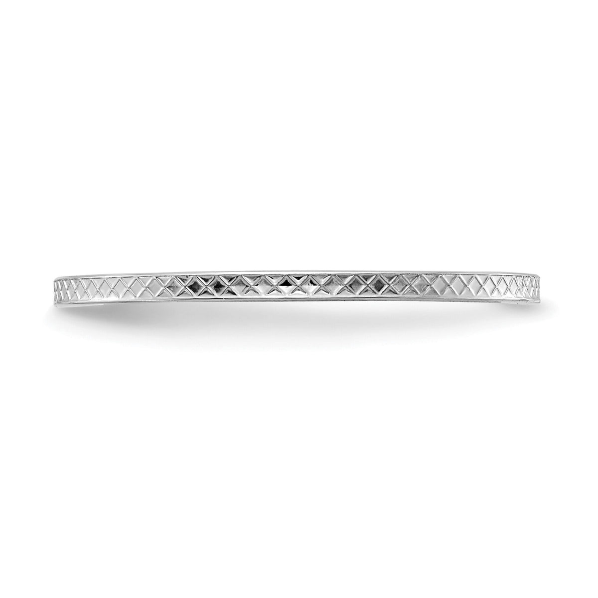 14K White Gold 1.2mm Criss-Cross Pattern Stackable Band-STK20