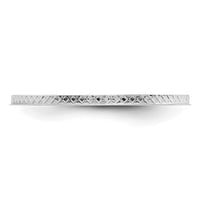 14K White Gold 1.2mm Criss-Cross Pattern Stackable Band-STK20