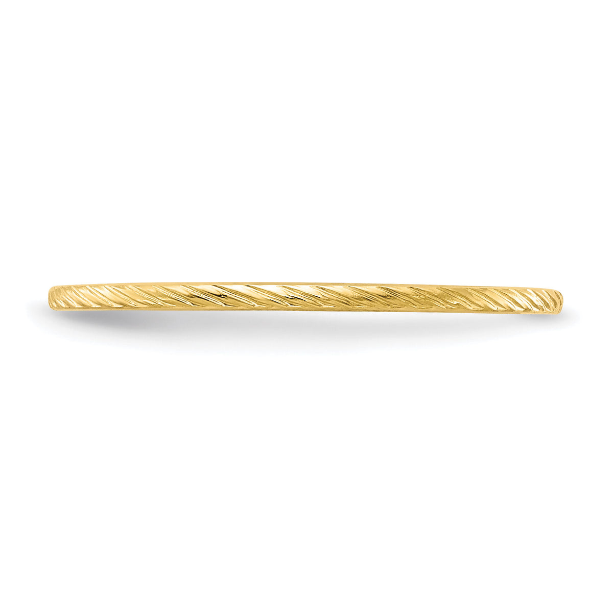14K Gold 1.2mm Twisted Wire Pattern Stackable Band-STK22