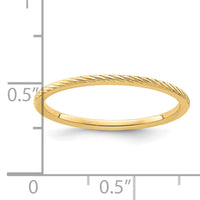14K Gold 1.2mm Twisted Wire Pattern Stackable Band-STK22
