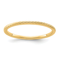 14K Gold 1.2mm Twisted Wire Pattern Stackable Band-STK22