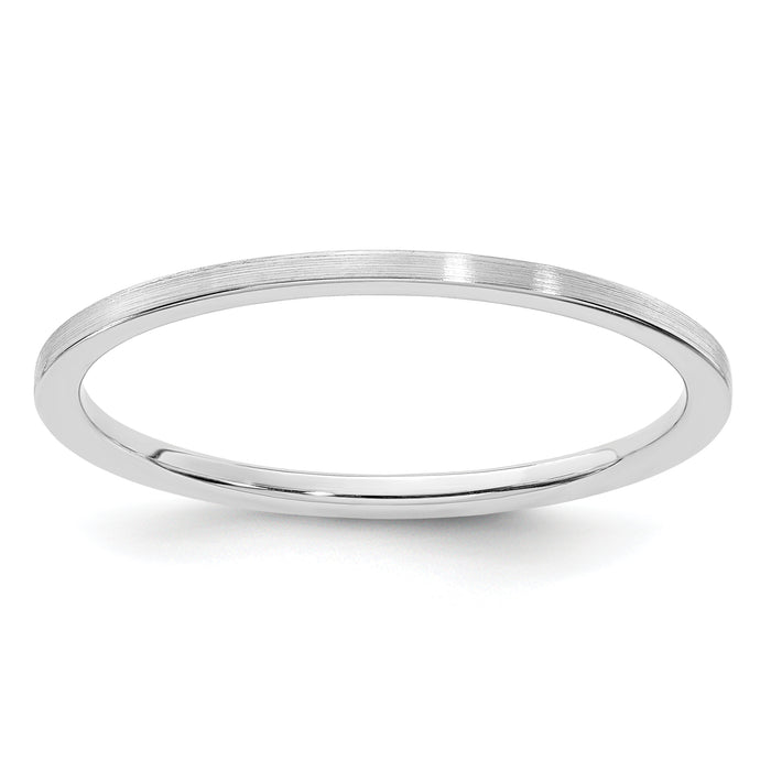 14K White Gold 1.2mm Flat Satin Stackable Band-STK23-120W