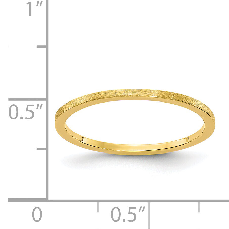 14K Gold 1.2mm Flat Satin Stackable Band-STK23